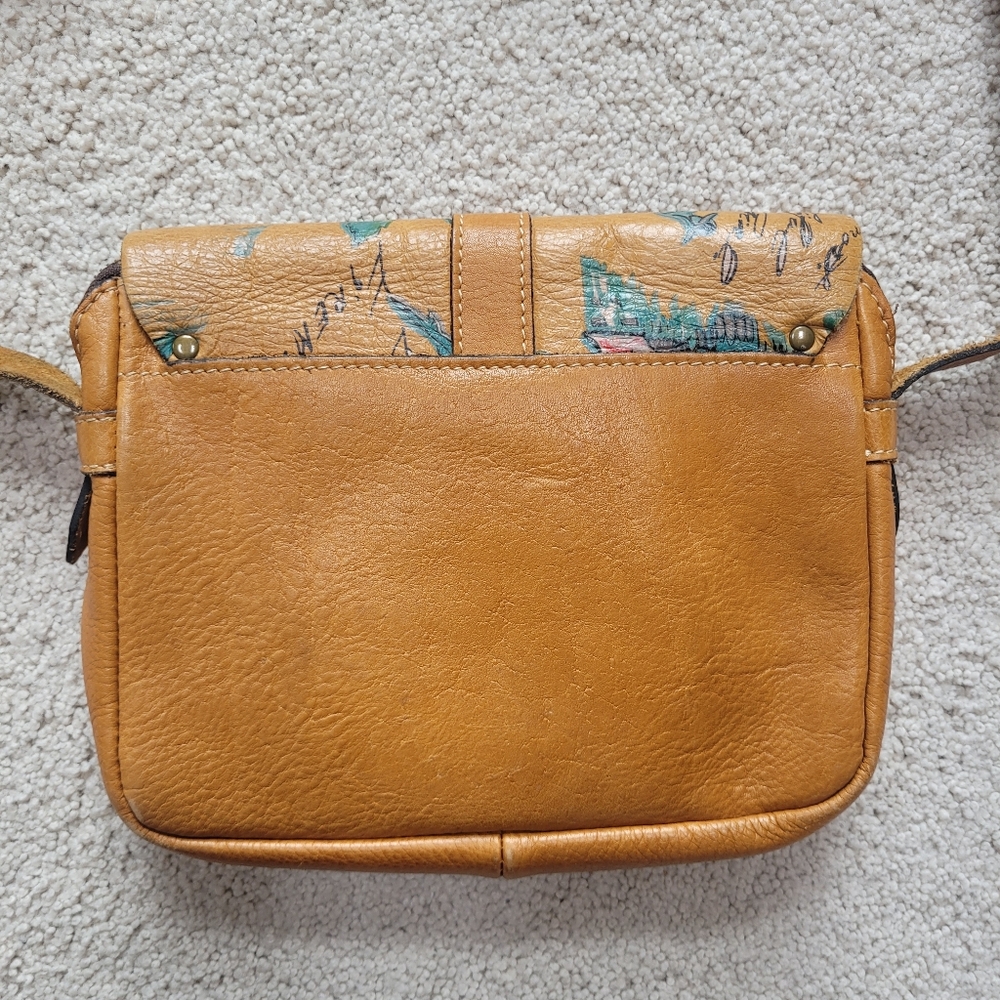 Patricia Nash Painted Floral Leather Crossbody Purse W/Adjustable Strap - Picture 6 of 13